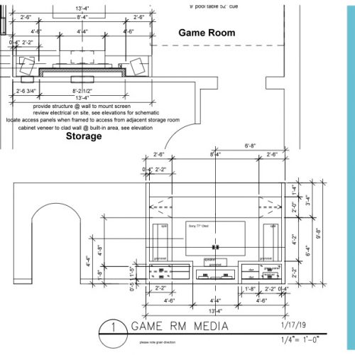 Game Room Elevation drawing