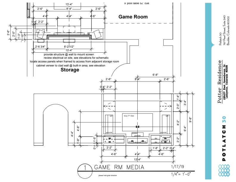 Game Room Elevation drawing